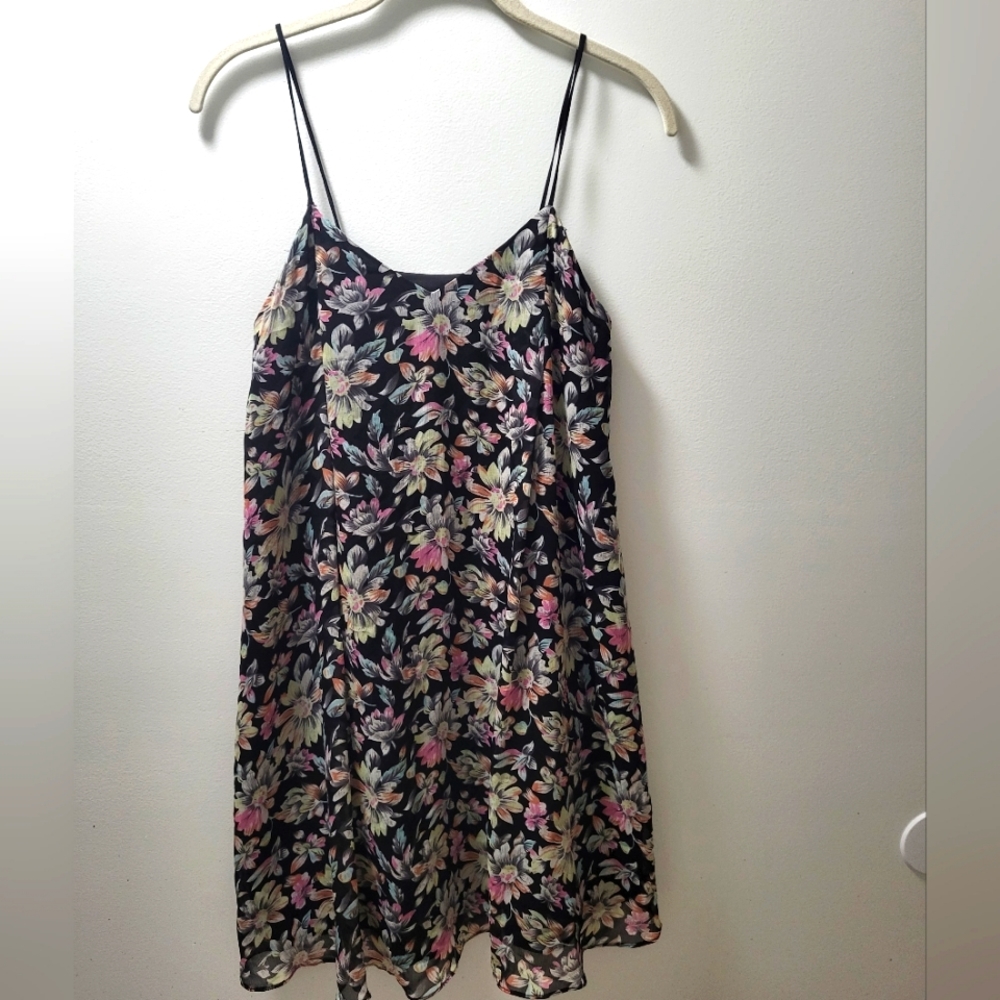 Black Floral Tank top Mini Dress size XS, by philosophy